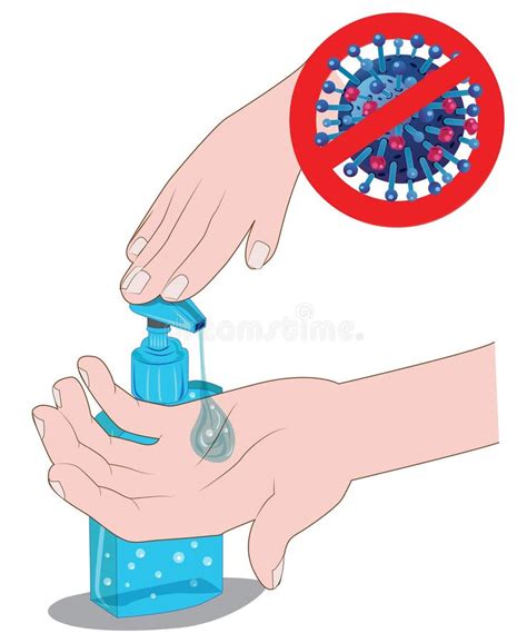 Ilustración Vectorial Prevención De La Infección Por Virus Lavándose