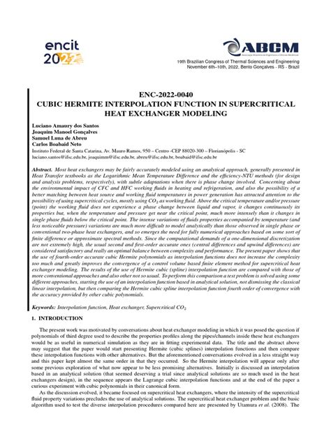 Cubic Hermite Interpolation Function In Supercritical Heat Exchanger