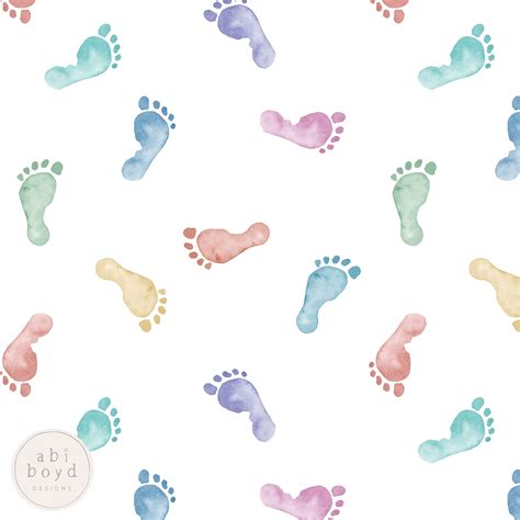 Baby Feet Seamless Pattern Hospital Baby Blanket Repeating Pattern