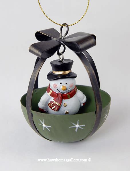 Christmas Tree Bauble with Snowman inside - Huw Thomas Gallery