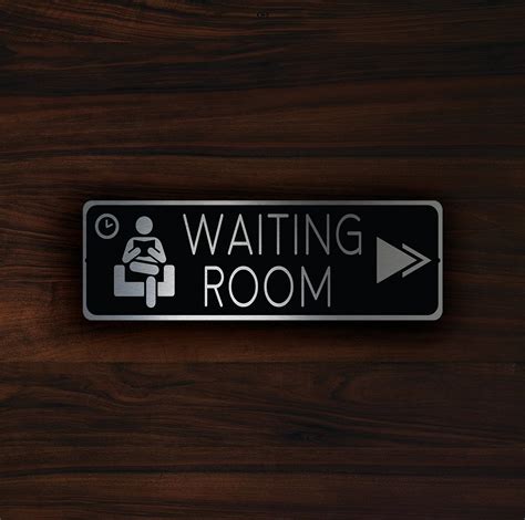 Waiting Room Pointer Sign - Classic Metal Signs