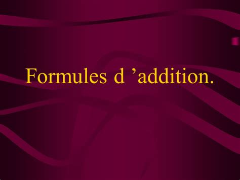 Mise Jour Imagen Formule D Addition Trigonom Trie Fr