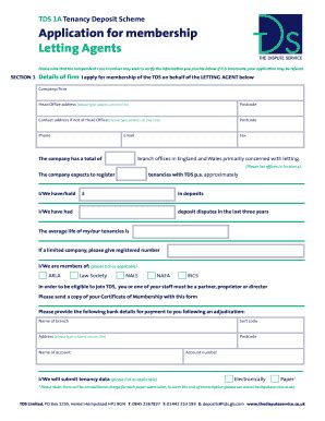 Fillable Online TDS 1A REV 07 10 Layout 1 The Dispute Service Fax