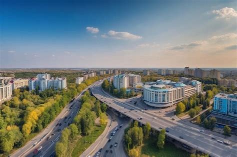 Premium Photo Aerial Drone Photo Shows The Downtown Panorama Of