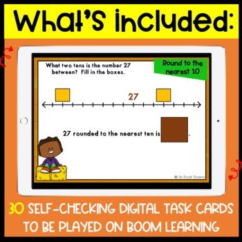 Rounding To The Nearest 10 Fall BOOM Cards 3 NBT 1 By The Rocket Resource