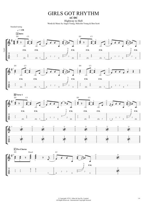 Girls Got Rhythm Tab By Acdc Guitar Pro Full Score Mysongbook