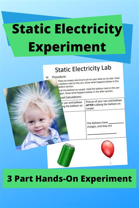 Static Electricity Lab Experiment For 4th 5th Grade Science