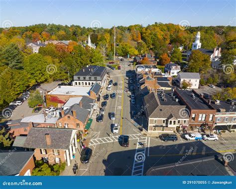 Concord Historic Town Center Aerial View Ma Usa Stock Image Image