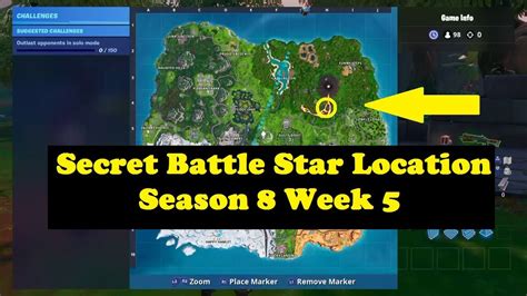 Fortnite Season 8 Week 5 Hidden Battle Star Location YouTube