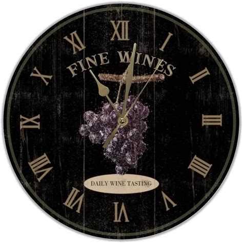 Horloge Murale À Quartz Silencieuse Avec Chiffres De Vins Fins