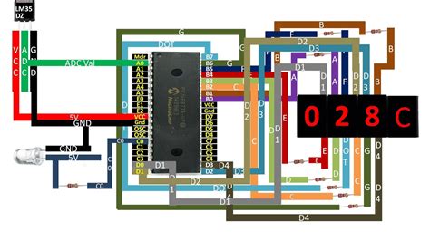 Pic16f877a Interface Lm35 Temperature Sensor And Display Output On 4