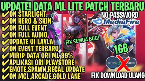 Data ML Lite Full Event 1GB Terbaru Patch Nolan ML Lite Cara