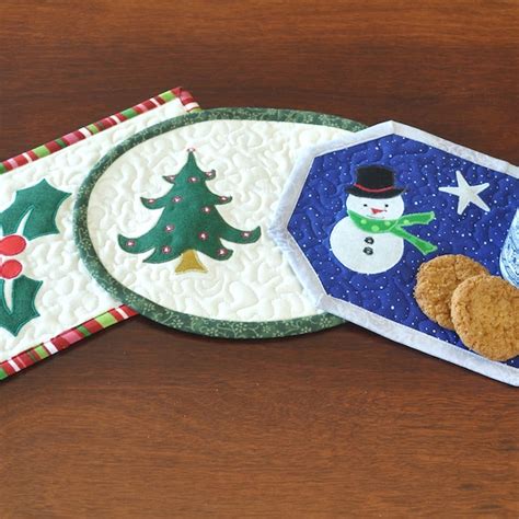 Christmas Mug Rug Etsy