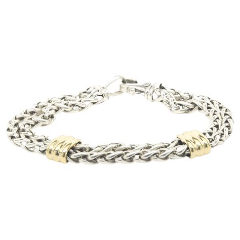 David Yurman Diamond X Multi Row Box Chain Bracelet In Karat