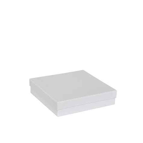 Boîte carrée plate luxe blanc mat couvercle cloche 18 cm