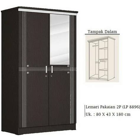 Jual Lemari Pakaian Pintu Cermin Seri Black Lotus Lp Gratis