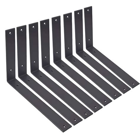 Buy Shelf Brackets 12 Inch L Brackets For Shelves Heavy Duty Black Wall