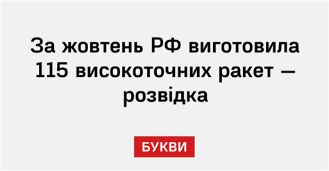 За жовтень РФ виготовила 115 високоточних ракет — розвідка - Букви