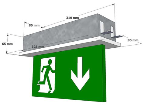 Recessed LED Emergency Exit Sign Emergency Lighting