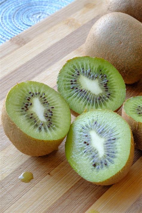 Kiwi Fruit Sliced Portrait Side Crop Stock Photo Image Of Ripe