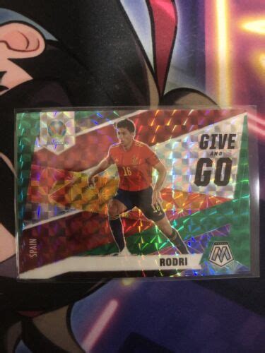 Rodri Panini Mosaic Uefa Euro Soccer Give And Go Green Prizm