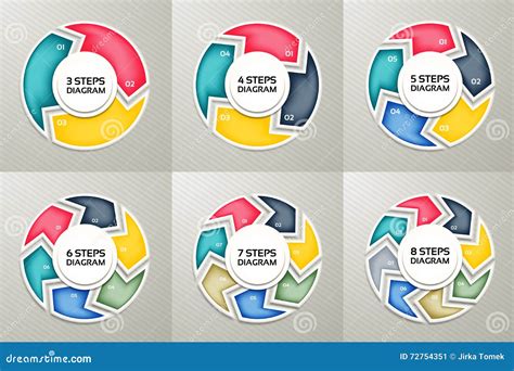 Vector Circle Arrows Sign Infographic Set Cycle Diagram Symbol Graph