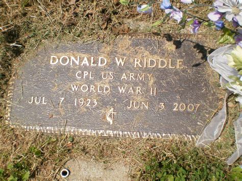 Donald W Riddle 1923 2007 Mémorial Find a Grave