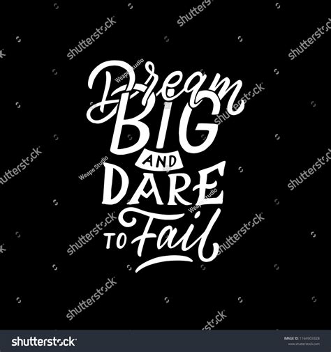 Typography Quotes Dream Big Dare Fail Stock Vector (Royalty Free