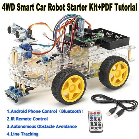 【giảm 0 】 4wd Xe Thông Minh Robot Học Bộ Khởi Đầu Cho Arduino Có Thể