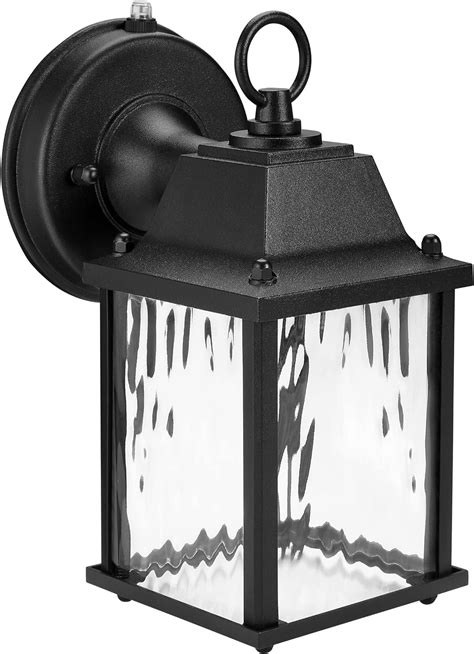 Maxxima Led Porch Lantern Outdoor Wall Light Black With Clear Water