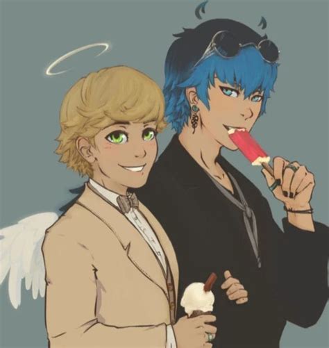 Lukadrienshipper On Instagram Lukadrien Good Omens 😍 Adrien As Aziraphale 😚💛 Luka As Crowley