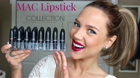 My Mac Lipstick Collection Try On Review Youtube