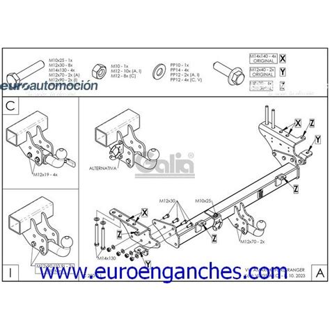 Enganche De Remolque Extra Ble Horizontal Galvanizado Para Ford Ranger