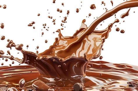 Premium Vector Hot Chocolate Splash Closeup Isolated On White Background
