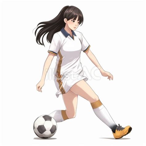 白い体操着姿のサッカー部の女子高生イラスト No 23815141｜無料イラスト・フリー素材なら「イラストac」