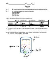 Density Practice Quiz Key Pdf Name Date Pd Density Practice