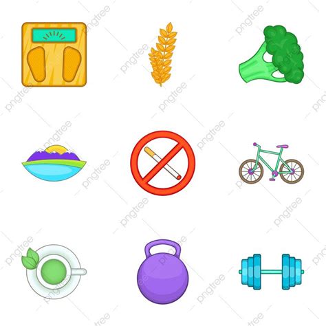 Healthy Lifestyle Vector Png Images Healthy Lifestyle Icons Set