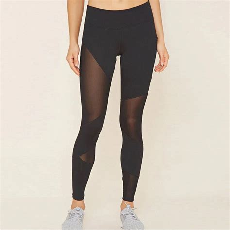 Stylish Sexy Mesh Patchwork Sports Leggings Women Fitness Clothing