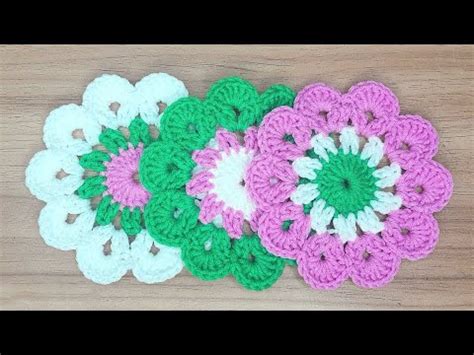 How To Crochet A Flat Circle Coaster Super Easy Crochet For Beginners