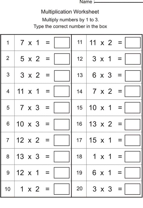 Times Tables Check Year 4 Worksheets