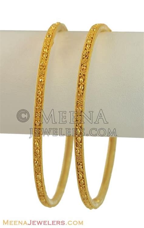 K Filigree Gold Bangles Pcs Bago K Gold Bangles Pcs