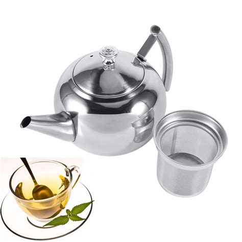 1500ML Teapot Coffee Tea Kettles Sliver Cold Water Pot Kettle With