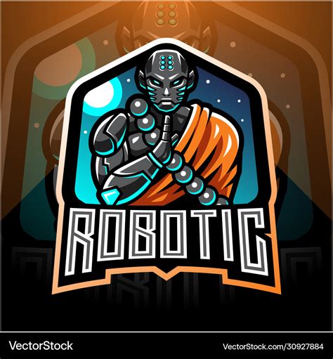 Monk Robotic Esport Mascot Logo Royalty Free Vector Image