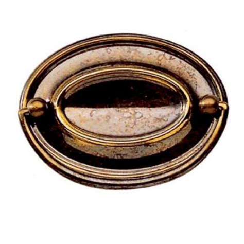 Armac Oval Plate Drawer Pull Handle Plain Antique Brass Broughtons Lighting And Ironmongery