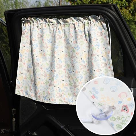 Ckraxd Car Curtain Shade Curtain Cotton Cloth Car Suction Cup Sunscreen