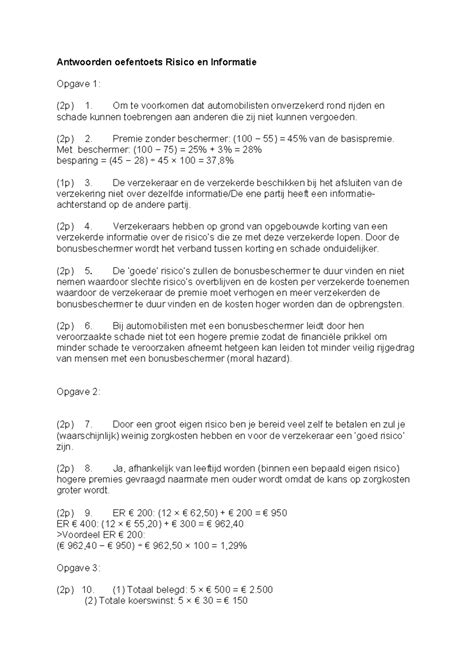 Oefentoets T7 R I V5eco Antw Antwoorden Oefentoets Risico En