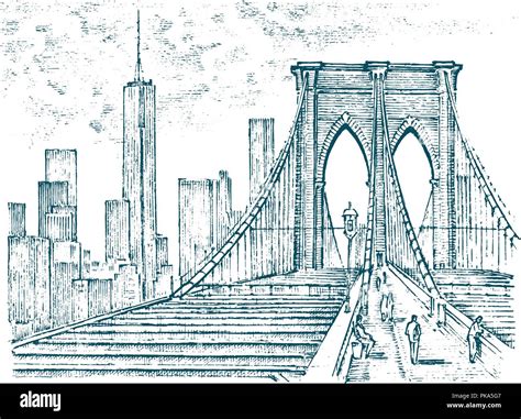 Simple Brooklyn Bridge Sketch - luxurylip