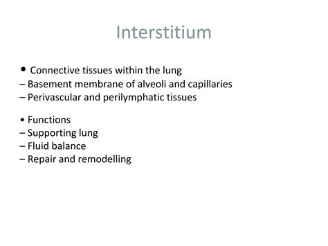 Anatomy And Physiology Of Lung Interstitium Ppt Free Download