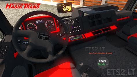 MAN TGA Red and Black Interior | ETS2 mods