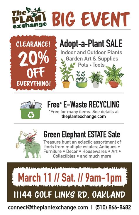 3-for-1 Event: Plant Sale, E-waste Recycling & Pop up Estate Sale (Oakland)